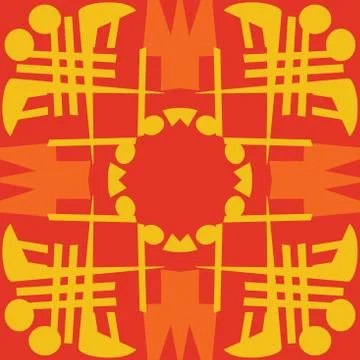 Orange and Yellow Tile Patterns Illustrazione stock