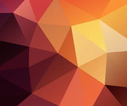 Orange and yellow triangle polygon pattern background Stock Illustration