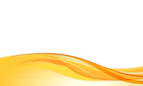 Orange and yellow wavy vector abstract background with curved lines Stock Illustration