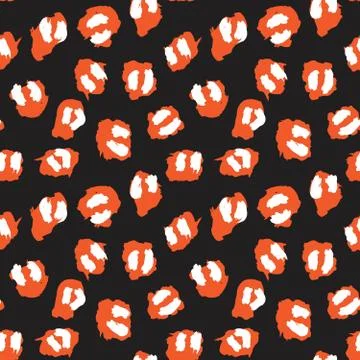 Orange Animal Leopard Seamless Pattern Background イラスト素材