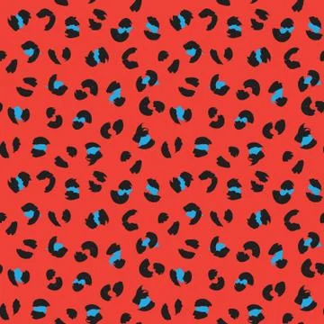 Orange Animal Leopard Seamless Pattern Background Stock Illustration