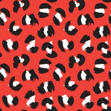 Orange Animal Leopard Seamless Pattern Background Stock Illustration