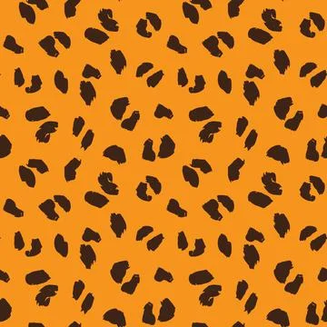 Orange Animal Leopard Seamless Pattern Background Stock Illustration