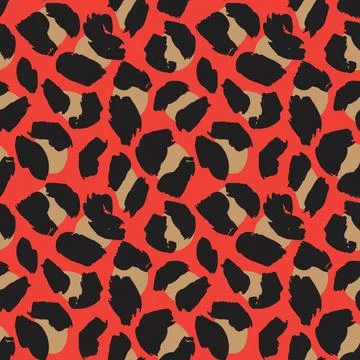 Orange Animal Leopard Seamless Pattern Background 스톡 일러스트
