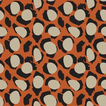 Orange Animal Leopard Seamless Pattern Background 库存插图