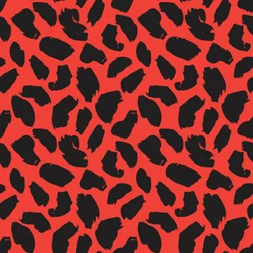 Orange Animal Leopard Seamless Pattern Background 스톡 일러스트