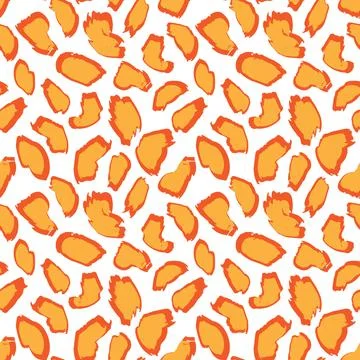 Orange Animal Leopard Seamless Pattern Background Stock Illustration