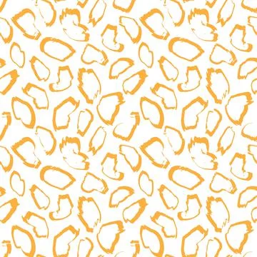 Orange Animal Leopard Seamless Pattern Background Stock Illustration