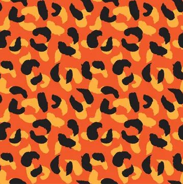 Orange Animal Leopard Seamless Pattern Background Illustrazione stock