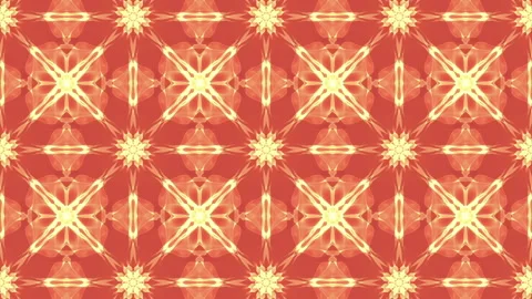Orange animated patterns. abstract kaleidoscope background. 3d render Video stock 101558119