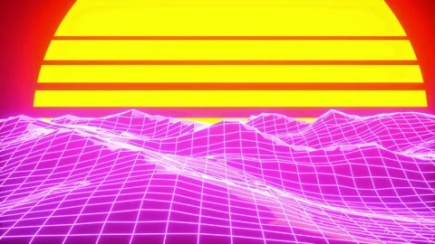 Orange Arcade Sun. Retro Background Stock Footage 155073365