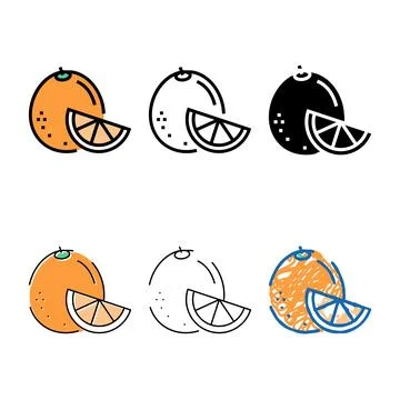 Orange aromatherapy color multistyle icon vector isolated Stock Illustration