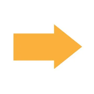 Orange arrow basic simple shapes isolated on white background, geometric arro Stock Illustration