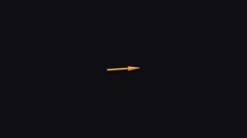 Orange Arrow Moving Forward Against Dark Background with Subtle Motion Blur Stock Footage 341652647