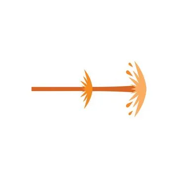 Orange arrow pointing right with motion effect 스톡 일러스트