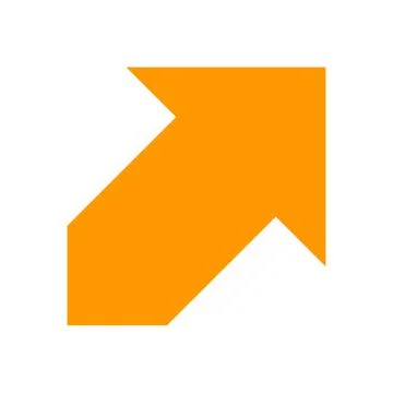 Orange arrow pointing to the upper right Stock Illustration