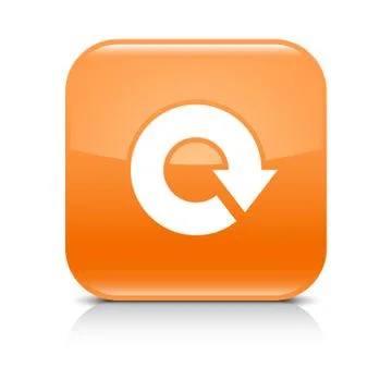 Orange arrow repeat reload refresh rotation sign Illustrazione stock