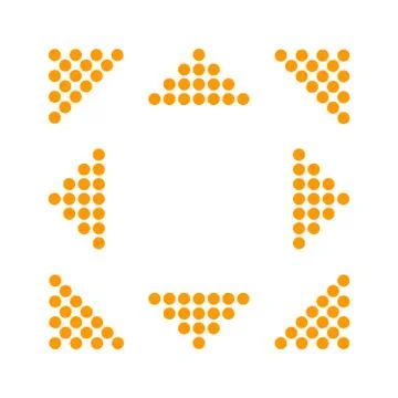 Orange arrows in 8/eight different directions Stock Illustration