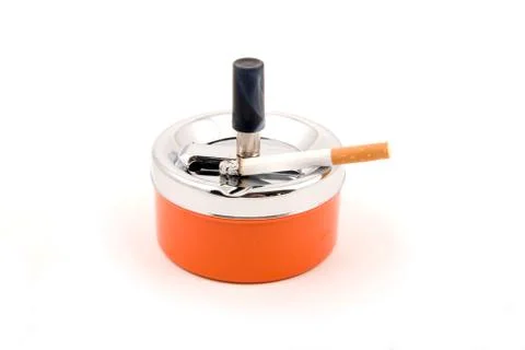 Orange ashtray Foto stock