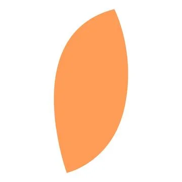 Orange asymmetrical rounded oblong shape on white background Ilustración de archivo