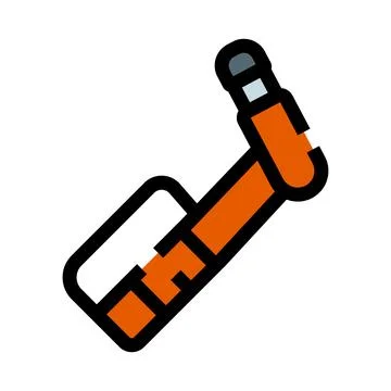 Orange audio jack plug auxiliary cable icon 스톡 일러스트