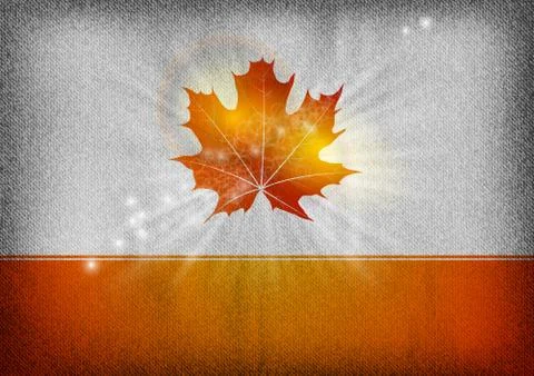Orange autumn leaf Stock Illustration
