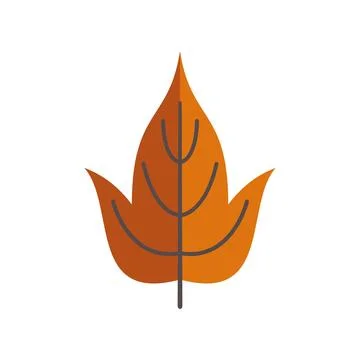 Orange autumn leaf symbol flat icon illustration Illustrazione stock