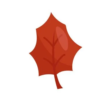 Orange autumn leaf on a white background. Vector illustration Stock Illustration