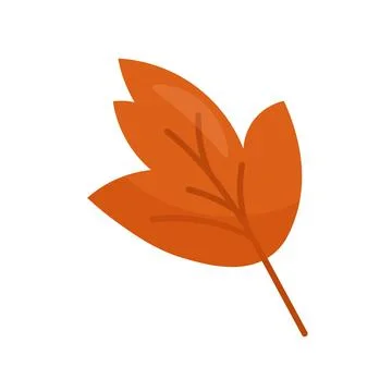 Orange autumn leaf on a white background. Vector illustration Stock Illustration