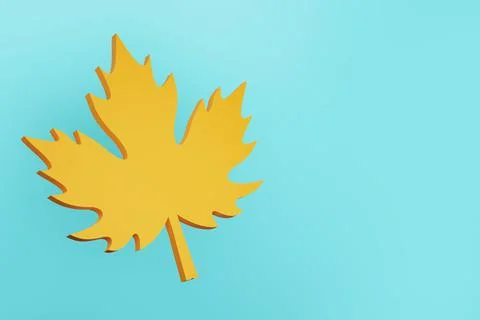 Orange autumn maple leaf, 3d illustration Stock Illustration
