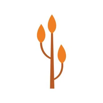 Orange autumn tree branch. Vector Illustrazione stock