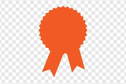 Orange award ribbon with sharp edges. Stock Illustration