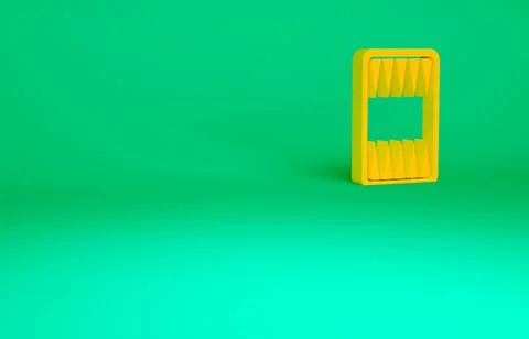 Orange Backgammon board icon isolated on green background. Minimalism concept Illustrazione stock