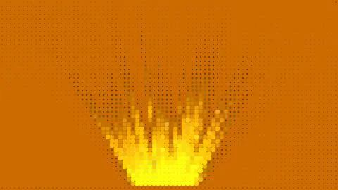 Orange background. Abstract texture. Pixelated geometry design. 2D rendering  Stock Illustration