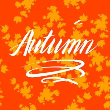 Orange background and lettering Stock Illustration