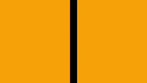 Orange background with animated black bar expansion for video transition, text Vídeos de archivo 334082650