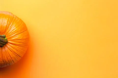 Orange Background With Autumn Pumpkin Empty Room Stock Photos