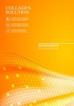 Orange background collagen solution Illustrazione stock