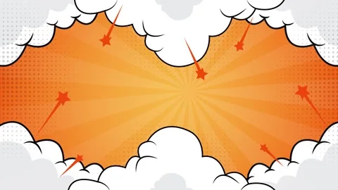 Orange background with comic style and vibrant colors with explosive effects Stock Footage 293045737