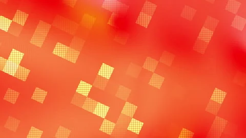 Orange background displays overlapping gridded squares various shades. Stock Footage 301931219