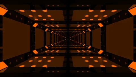 Orange Background Endless Party Hallway Video stock 99325719