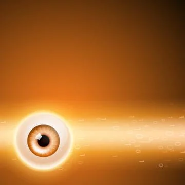 Orange background with eye and binary code. Stock Illustration