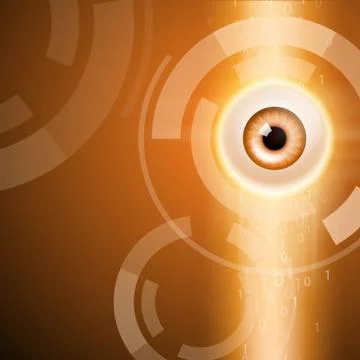 Orange background with eye イラスト素材
