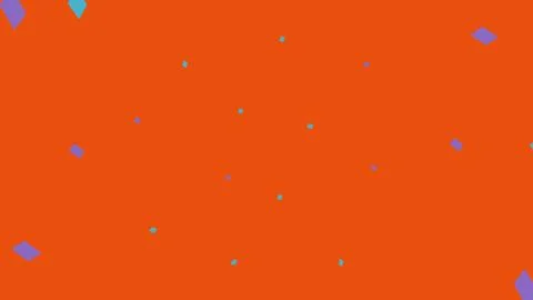 Orange background with floating purple and blue confetti イラスト素材