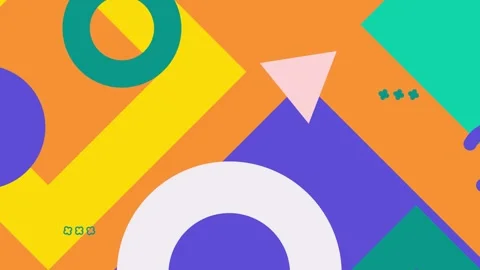 Orange background geometric pattern elements in a colorful and abstract style Stock Footage 304941014