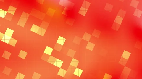 Orange background has overlapping translucent squares forming grid. Stock Footage 301870414