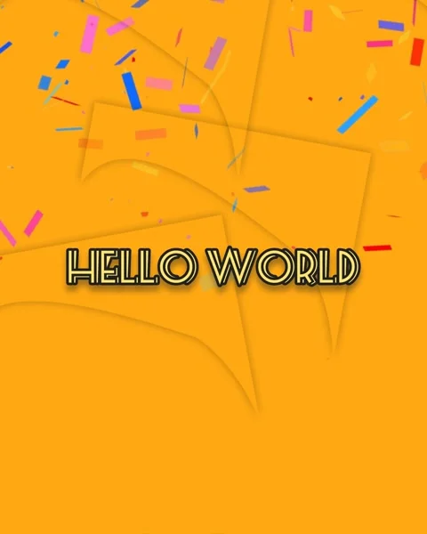 Orange background with 'hello world text' Stock Footage 295735953