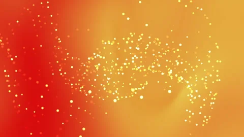 Orange background many small bright yellow circles float. 스톡 동영상 300526301