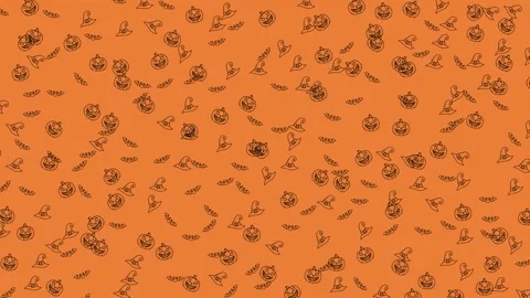 Orange background with many small round objects and lines. Stock Footage 319247255