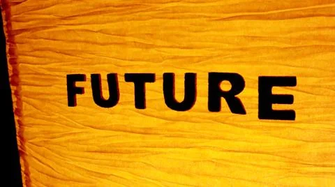 Orange Background Message of FUTURE Stock Photos